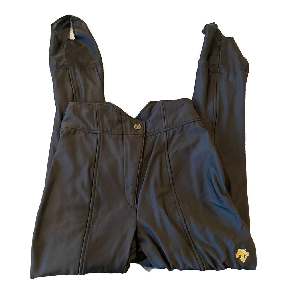 VINTAGE DESCENTE Stirrup Black Stretch High‎ Waist Ski Pant Size US 30